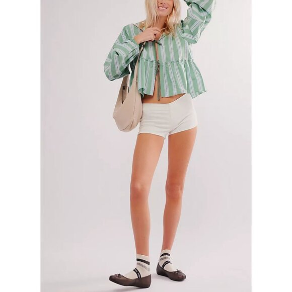 🎉LAST CHANCE🎉 FREE PEOPLE Brunch Babe Blouse / White Spruce Combo - Picture 5 of 11